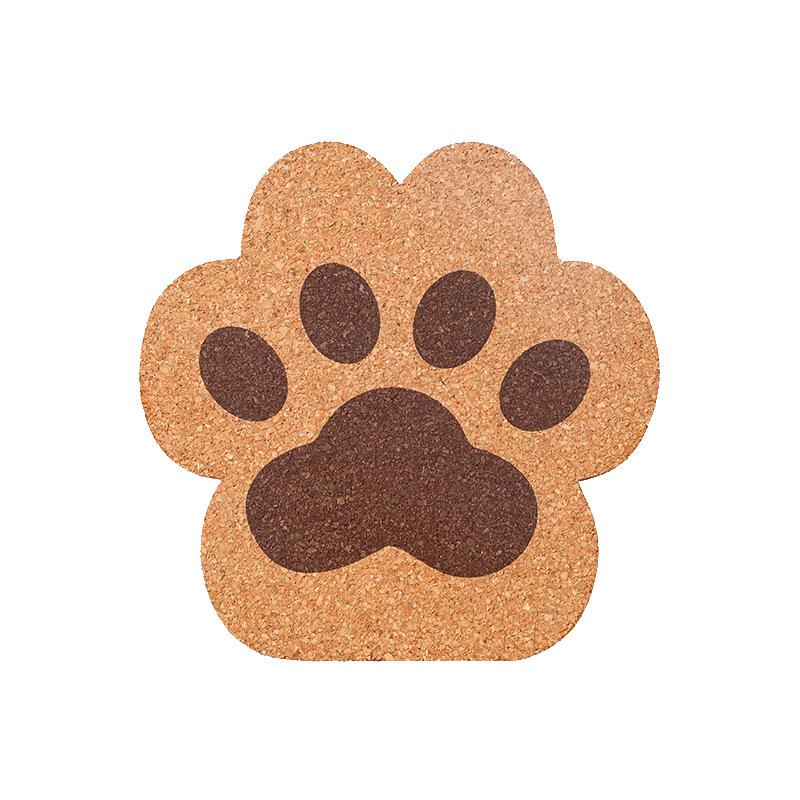 2pcs Cork Coaster Cute Cat Paw Heat Resistant Anti-Skid Tea Cup Milk Mug Coffee Cup Coaster Table Pads