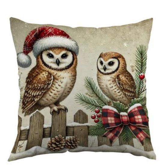 Christmas Pillow Cover Polyester Christmas Tree Print Home Cushion Cover Sofa Living Room Cushion