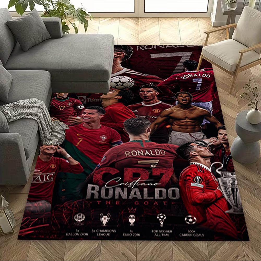 Cr7 Football Legend Floor Mat Design for Outdoor Study room Dining Room Entryway Antislip Carpet Anime Office Decor Perfect Gift for Women/Men