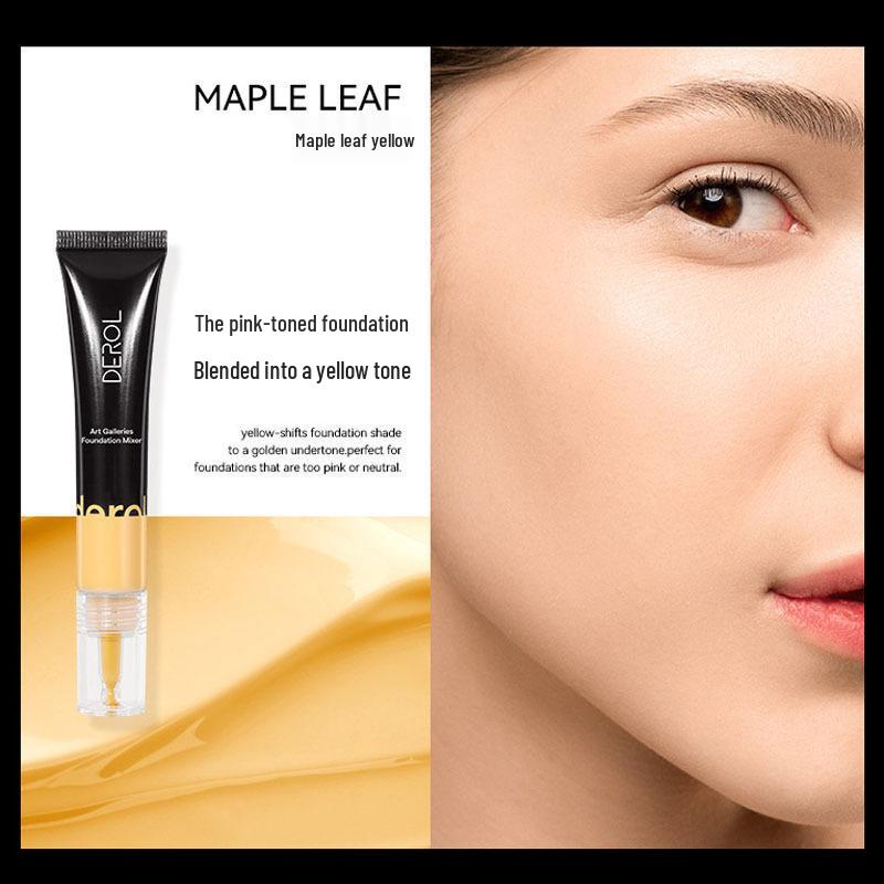 DEROL Foundation Mixer Color Corrector for Light to Dark Skin Brightening and Contouring in Wheat, White, Yellow, Black Tones.