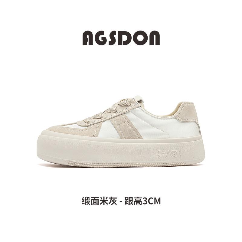 Augustus Dengde Training Shoes Women's 2025 Summer New Thin Casual Sports Board Shoes New Chinese Satin White Shoes