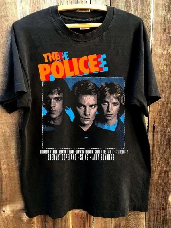 The Police Band Rare Design 90s Black T Shirt Short Sleeve Men Women S-5XL Unisex T-Shirt