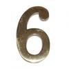 DOOR NUMBERS FROM 1 TO 9. 10cm. CHOOSE NUMBER AND FINISH. BRASS PLATED FINISH NUMBER SIX