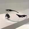 Rimless Oversized Goggle Men  New Wrapped Round Mirror Sports Sunglasses Trendy Outdoor Cycling Protective Shades