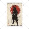 Retro-Kunst im japanischen Stil, Vintage-Samurai-Poster, Blechschild, dekorative Metalltafel, Wandplatte, Schilder, Wohnzimmer, Schlafzimmer, Heimdekoration