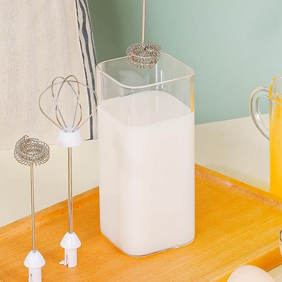 1 Set Electric Egg Beater USB Rechargeable 3 Gears Handheld Whisk Coffee Blender for Kitchen