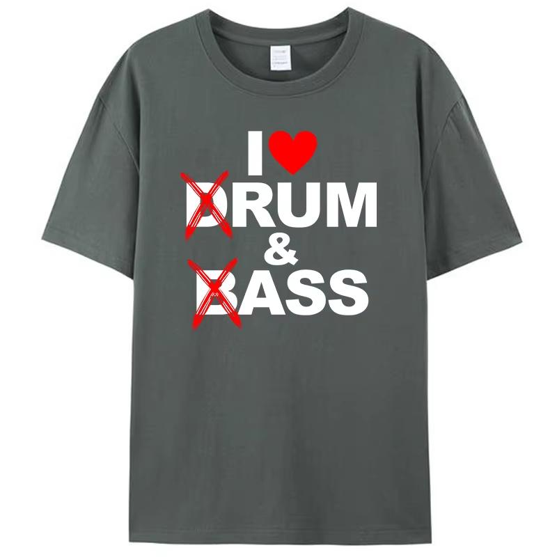 Funny Drum & Bass / Rum & B-Ass Lovers Drummer Leisure Men's T-Shirt Clothing Women Cotton Short Sleeve Tees Casual Vintage Tops