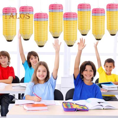 Crayon Hanging Paper Lanterns Party Decoration Welcome Back To School Classroom Decoration for First Day of School Party Supplies