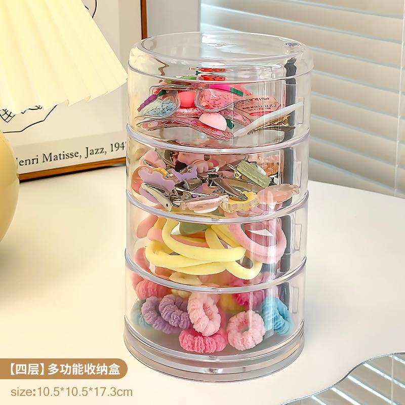 Acrylic Hair Accessories Organizer Box Elastic Hair Bands Hairpins Baby Headwear Storage Case Children's Jewelry Box