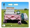 Pink Camper Van Portable Folding Cart for Packages and Picnic Camping