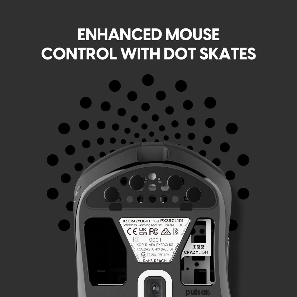 Pulsar Gaming Gears X3 CrazyLight Wireless Gaming 1ms 32000 DPI Optical Swich Flagship Sensor Mouse, Ultra-Lightweight 43g, XS-1