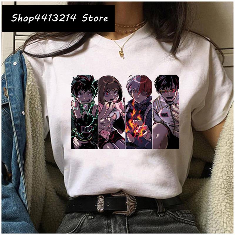 Cartoon Women My Hero Academia T Shirt Tee Funny Himiko Toga Clothing Boku No Hero Academia Harajuku 2021 Tshirt Female Ulzzang