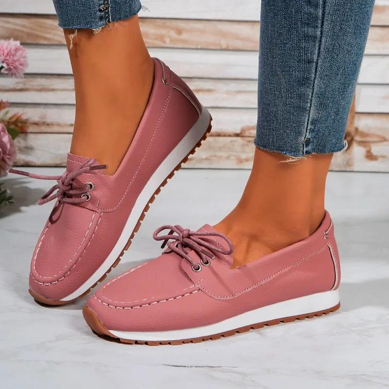 Fashion Ladies Shoes Hot Sale Platform Women's Vulcanize Shoes Outdoor Walking Lace Up Low Heel Woman Sneakers Versatile Casual Sneaker