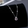 Light and Fashionable Luxury Gourd Ruby Pendant Neck Chain Earrings Exquisite Design Sense Niche Collarbone Chain Women