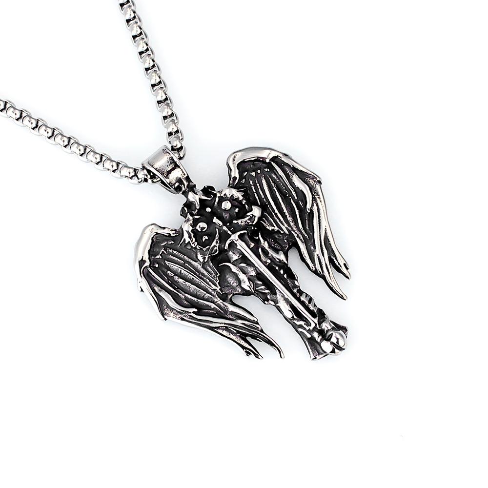 Viking Dragon Pattern Stainless Steel Necklace Bold Retro Fashion Jewelry