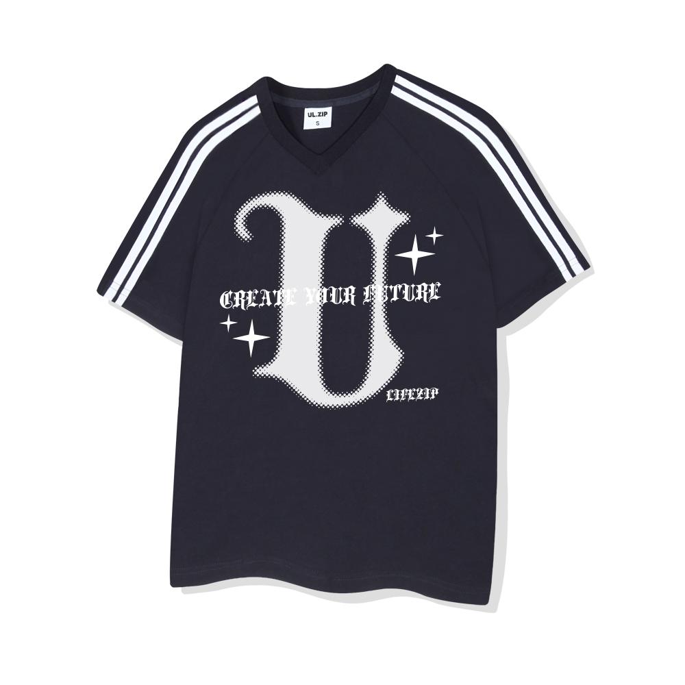 ULIFEZIP U-Haftone Women'S Track V-Neck Short Sleeve T-Shirt 5 Colors [Ulzv_5602]