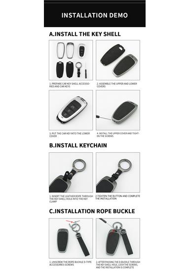 Genuine Leather Key Cover for SsangYong Motor Korando/Rexton Buckle