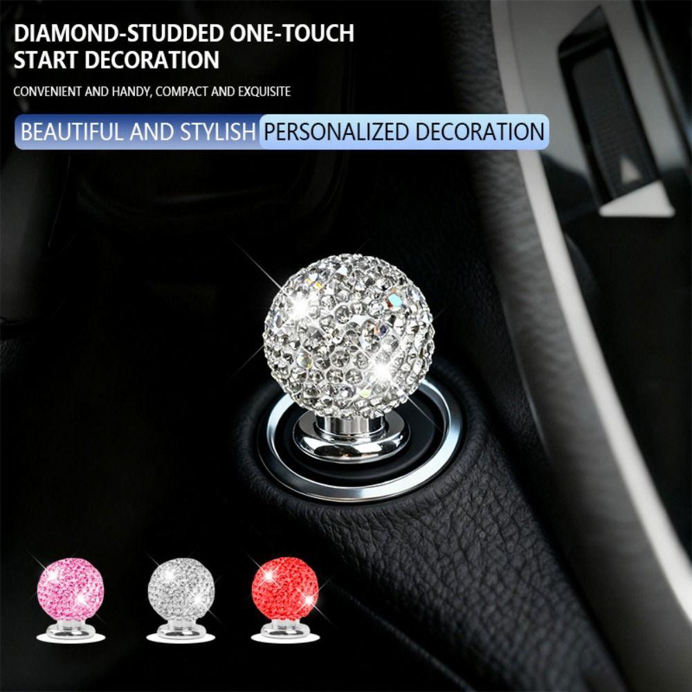Ball-Shaped Start Button Cover Decorative Car Joystick Starter  Car Starter Accessories