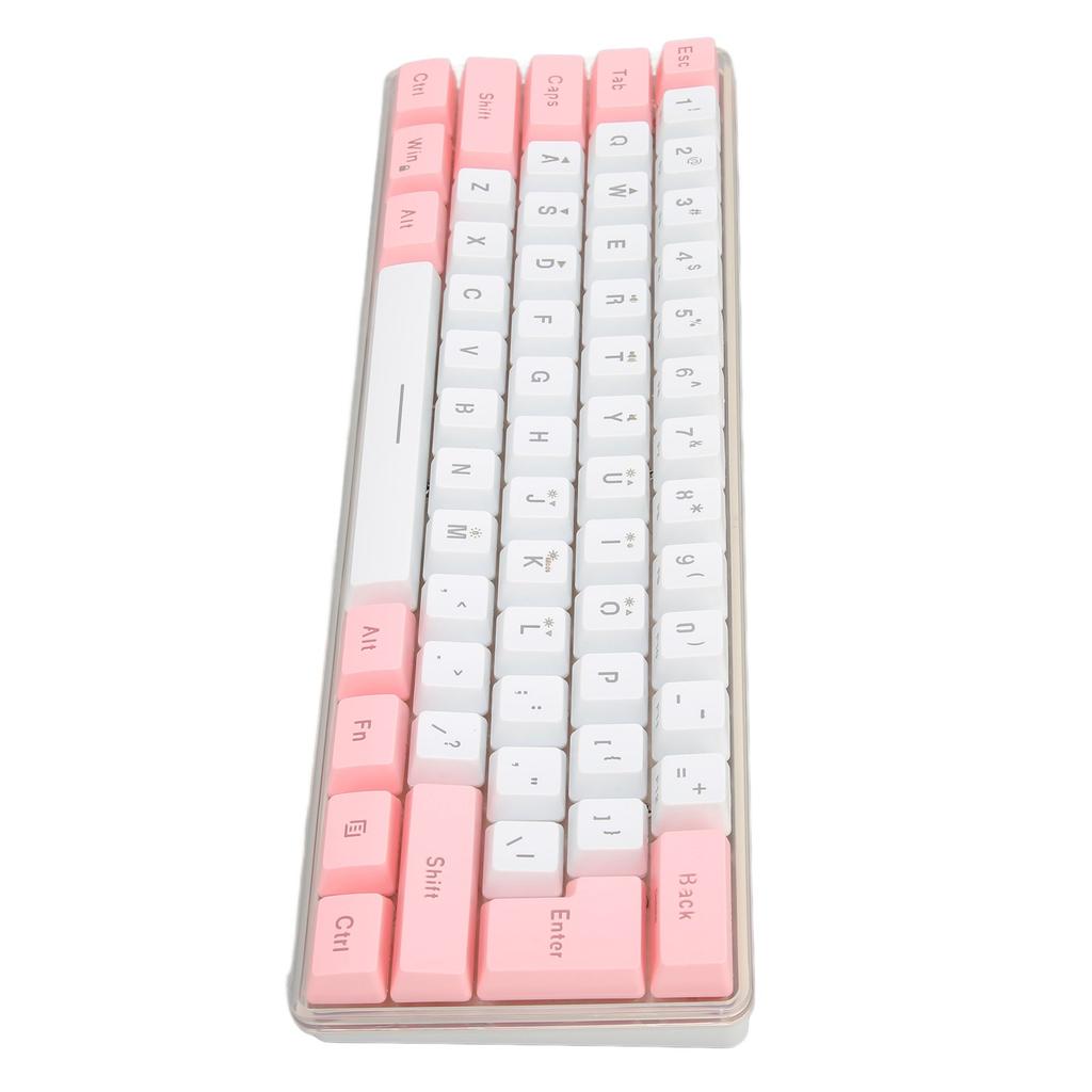 Gaming Keyboard USB 61 Keys Contrast Color RGB Light Key Line Separation Mechanical Wired Keyboard for Office Games