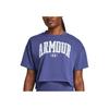 Under Armour Round Neck Pullover Letter Print Drop Shoulder Short Sleeve T-Shirt Women T-Shirt Starlight-Purple 1383050-561