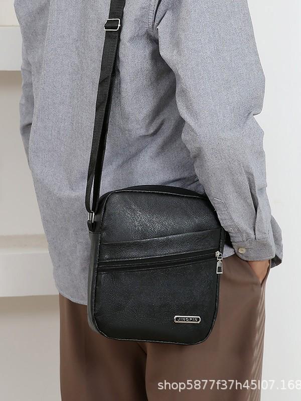 Men's Versatile PU Leather Crossbody Bag - Casual, Large Capacity, Shoulder Bag for Business and Travel