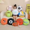 48Cm Sports Ball Plush Pillow Stuffed Soft Seat Cushion Decorative Volleyball Rugby Table Tennis Basketball Golf Billiards Gift