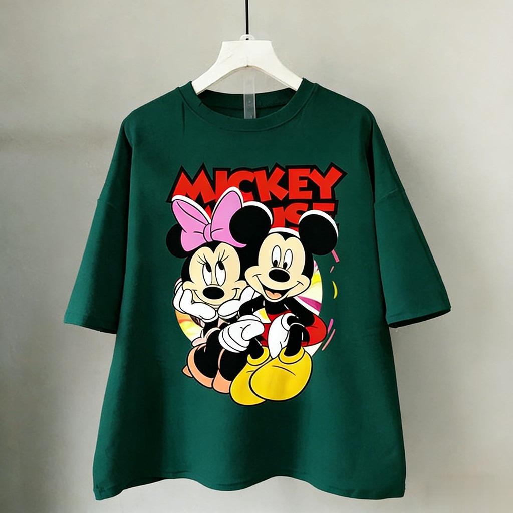 Mickey Minnie Mouse T Shirt Women Man Cotton Short Sleeve Tops Oversized Disney Graphic Tee 2026 Summer Y2k Casual Tops Unisex
