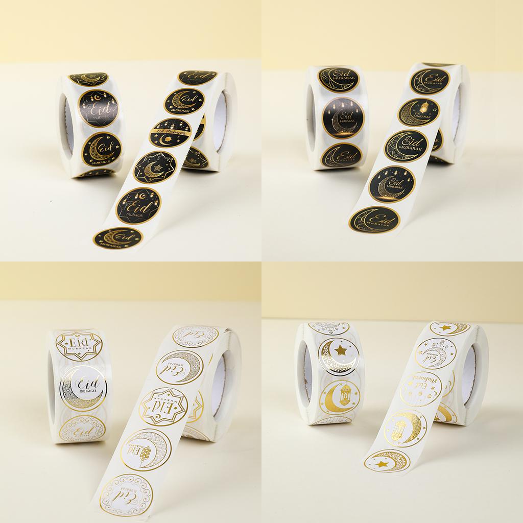 EID Mubarak Roll Stickers Ramadan Kareem Gifts Packaging Seal Stickers Islam Muslim Ramadan Decor for Home 2025 EID Gift Labels