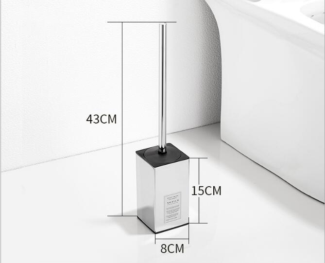 Tuqiu Gold Toilet Brush Holder with Brush 304 Stainless Steel Nickel/Black Bathroom Toilet Scrub Cleaning Brush Holder Set