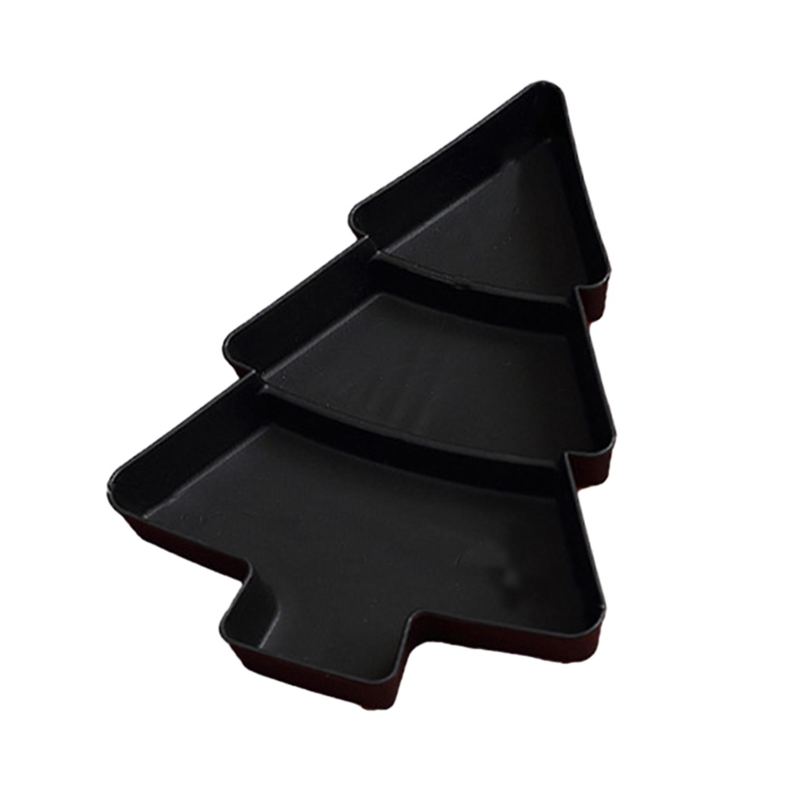 Christmas Tree Platter Compartment Storage Party Appetizer Platter Fruit Tray чёрный