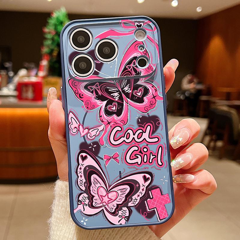 Cool Girl Butterfly Painting For iPhone 17 Pro Max Funda iPhone 16 15 14 13 Pro Max Skin Feeling Magnetic For Magsafe Shockproof Bumper Cover