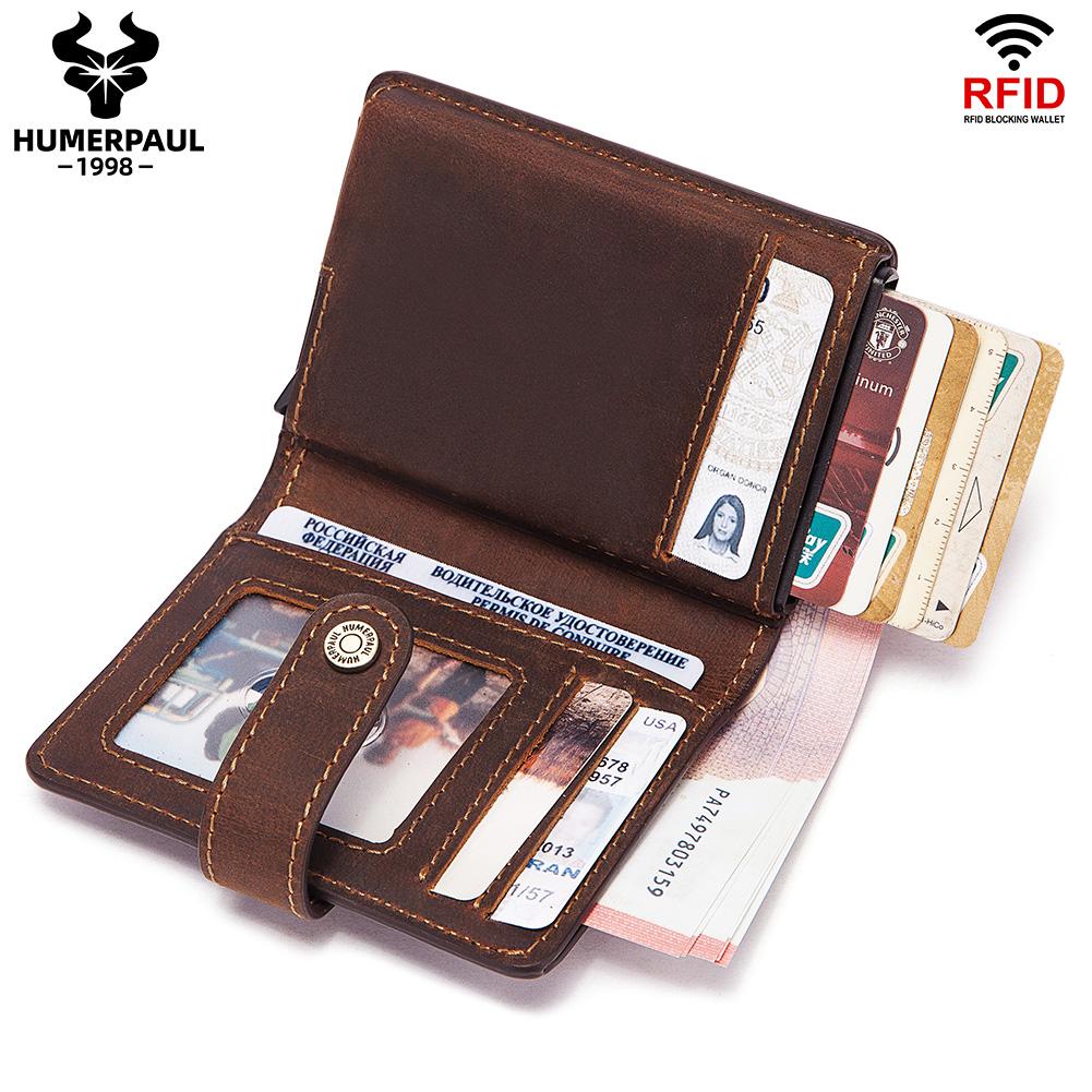 HUMERPAUL кожаный кошелек 100% коровья кожа кредитная карта кошелек коричневый — фото 3