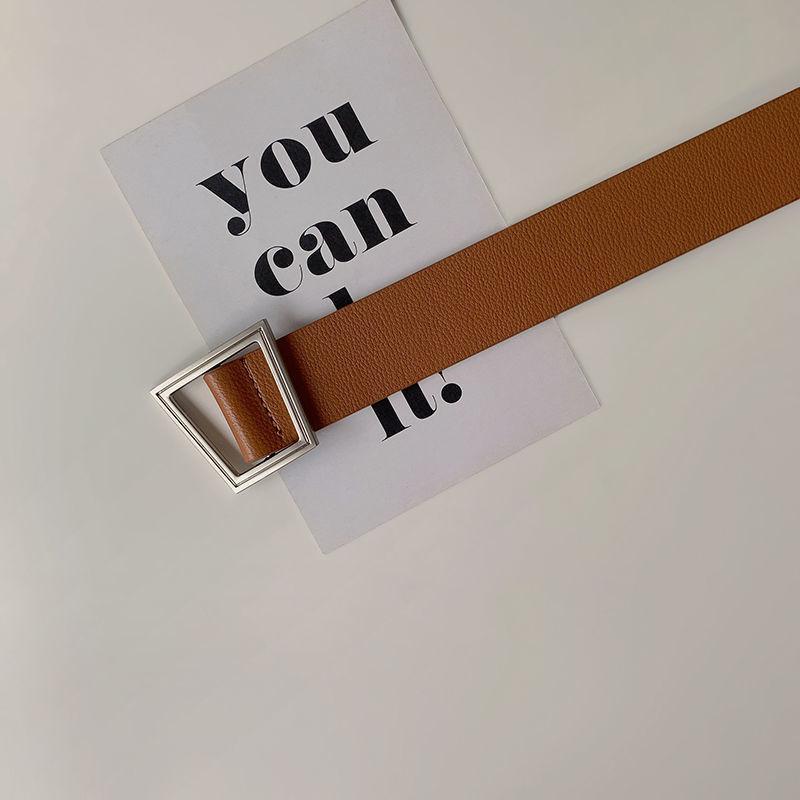 

Youth Stylish Urban Retro Pu Waist Belt For Casual Fashionable Jeans In Black And White Tan105