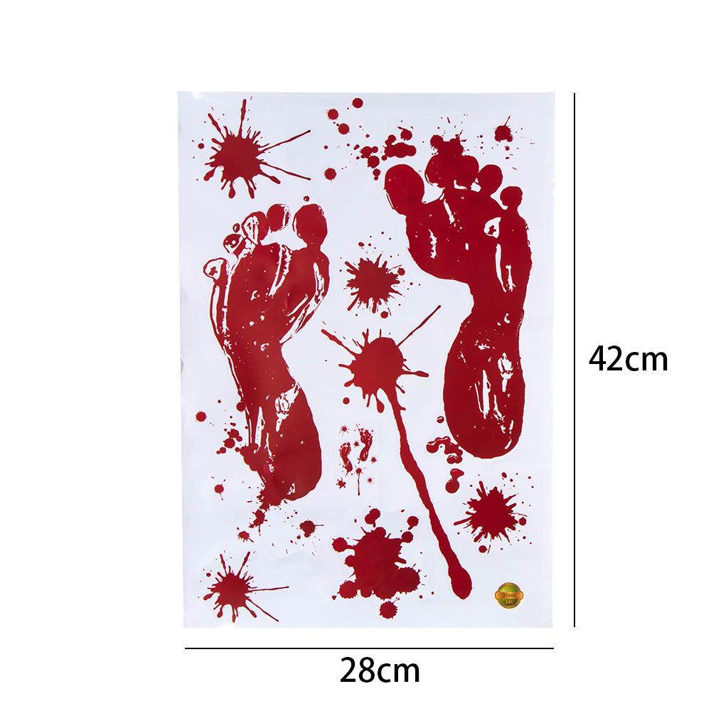 Creepy 3D Widnow Decor Blood Handprint Horror Finger Foot Wall Stickers Halloween Decor