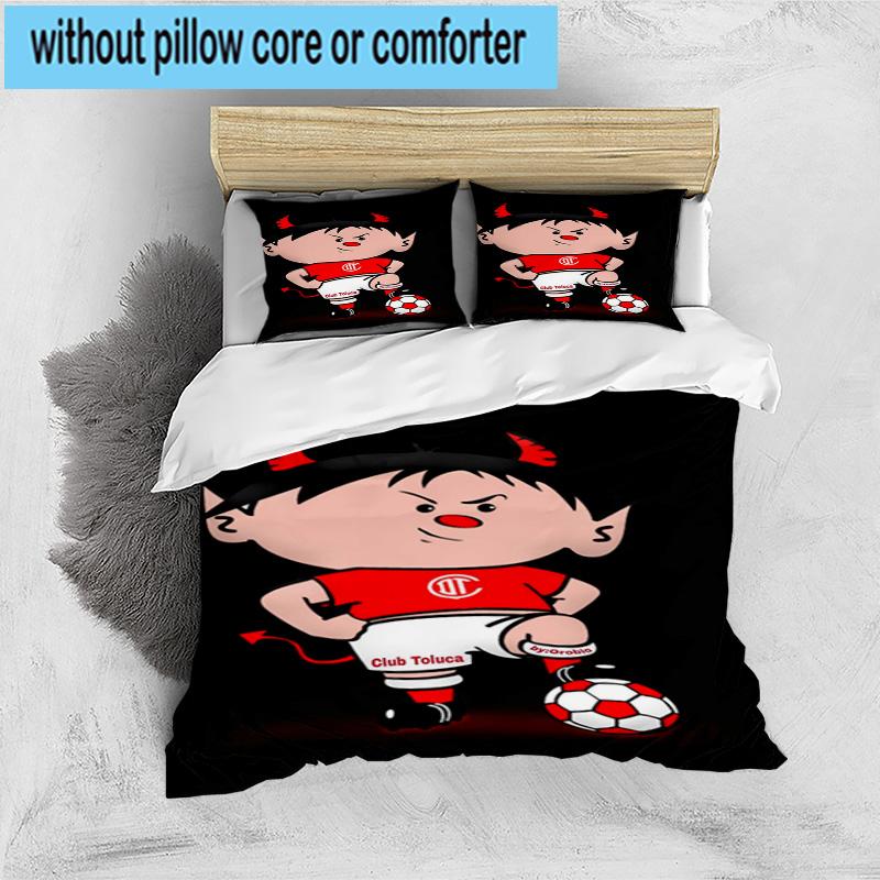 3pcs Soccer Player Printed Bedding Set Duvet Cover Closure Includes 1 Duvet Cover & 2 Pillowcases Bedding Sets Home Decor Gifts