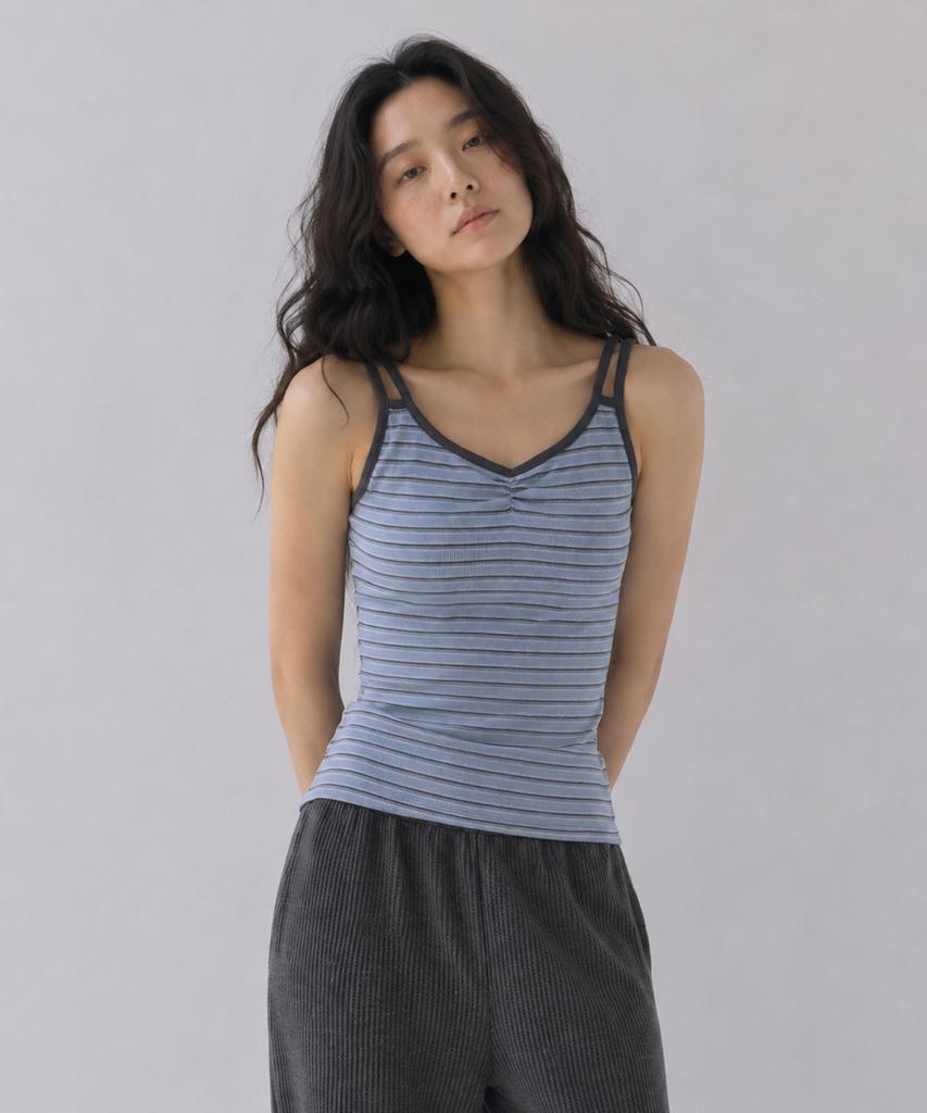Sayu Fade Stripe Sleeveless Dusty Blue