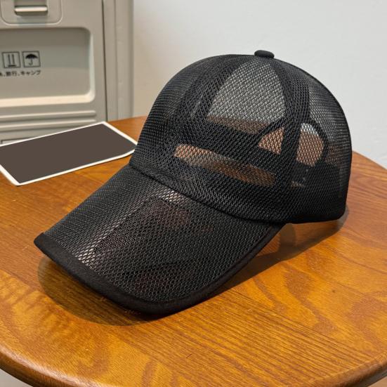 Men Baseball Cap, Adjustable Elastic Buckle Baseball Hat, Breathable Mesh Sweat-Wicking Sun Protection Hat for Outdoor Activities