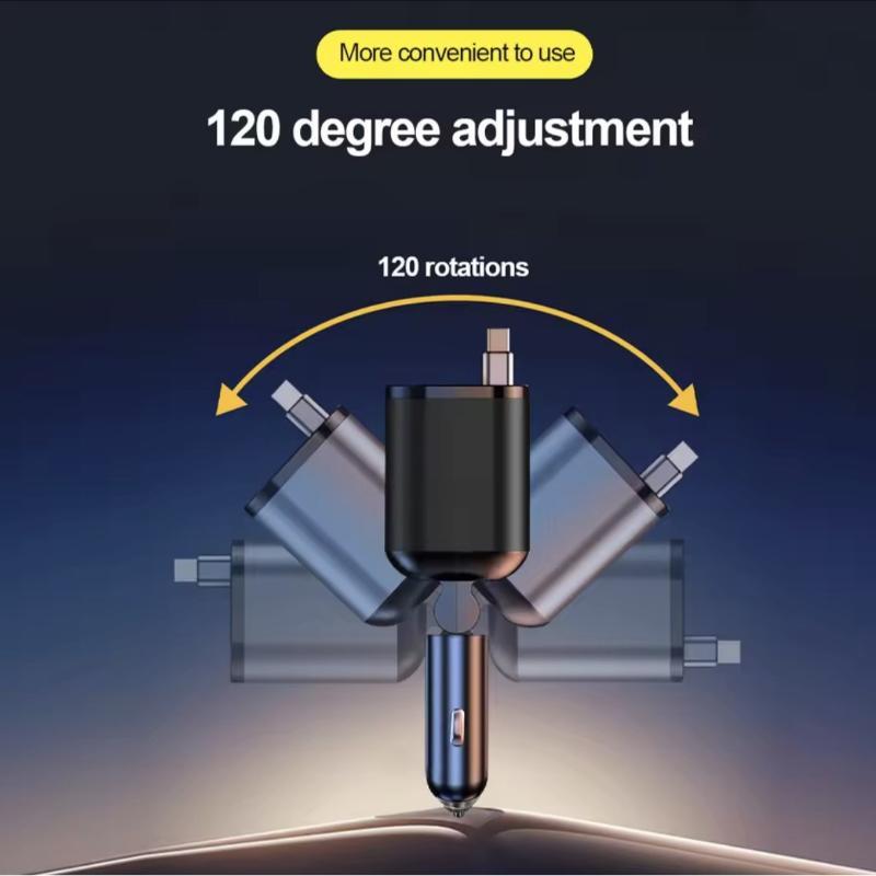 200W Max 6 In 1 Car Phone Charger 100W Cigarette Lighter Adapter Pd30W Qc3.0 Super Quick Charging Power Adapter 12-24V Universal