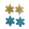 Blaue Schneeflocken Acryl Hängeohrringe - Festlicher Weihnachtsschmuck für Frauen