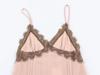 Sweet & Spicy Lace Patchwork Sleeveless Camisole Dress with Contrasting V-Neck Mini Skirt