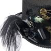 Gear Chain Fedoras Hat Halloween Girl Head Wear Medieval Steampunk Flat Top Hat