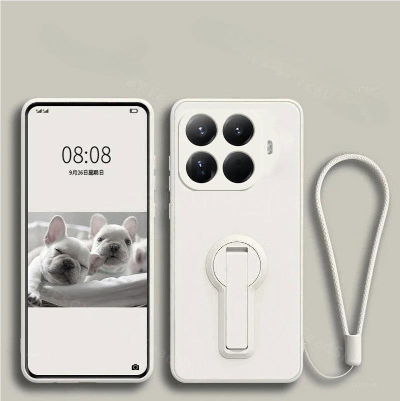 Folyékony szilikon teljes kameravédős, ütésálló, támasztós tok Xiaomi 17T Pro 15T Pro 17 Pro Max 17 Ultra készülékekhez, elvesztésgátló zsinóros tok