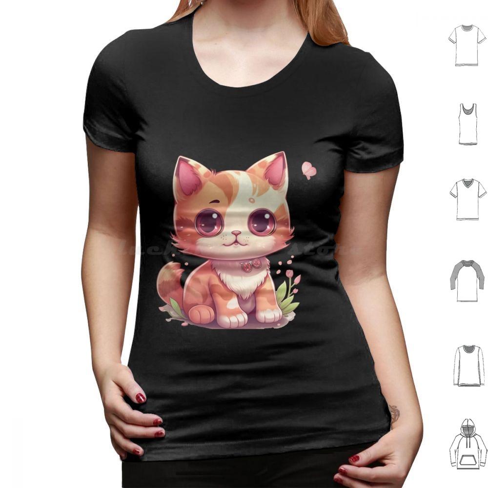 Kawaii Charming Kitty T Shirt Men Women Kids 6xl Cute Cat Illustration Cartoony Cat Design Meowing Cat Art Playful Cat