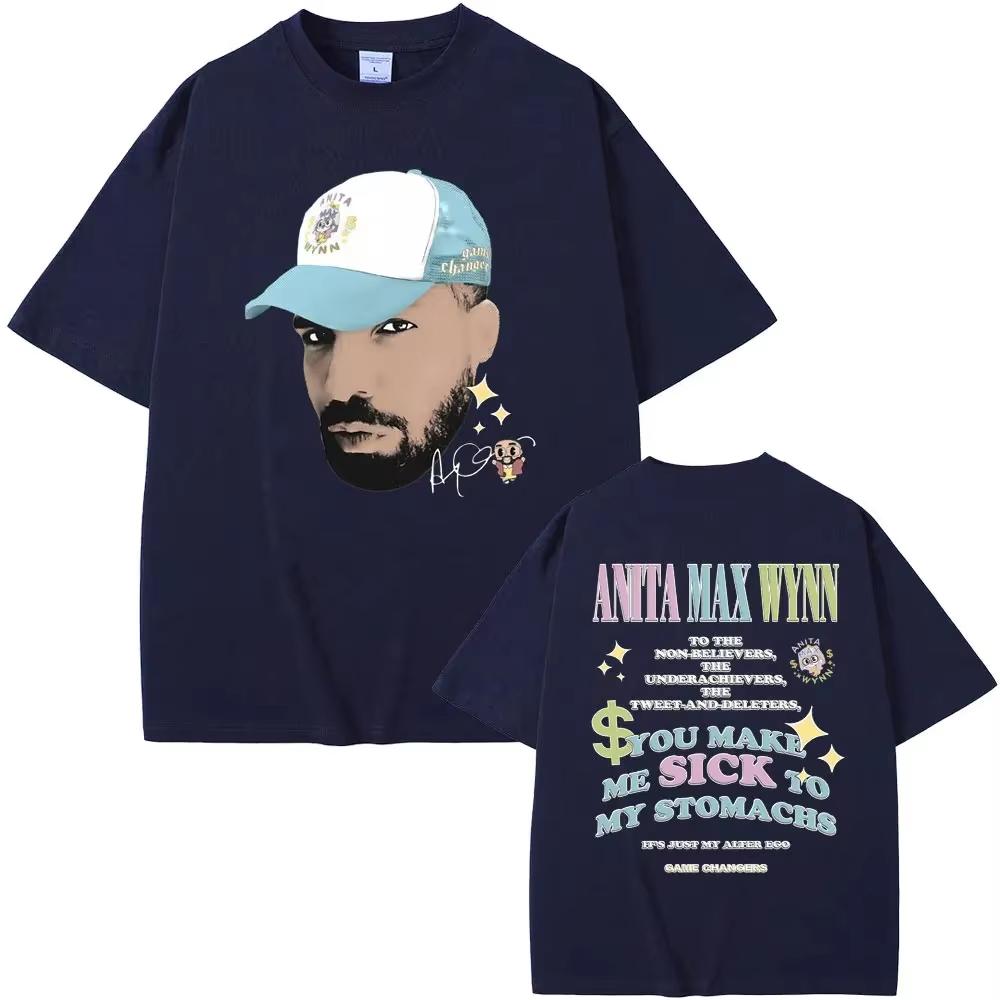 2026 new Rapper Drake Anita Max Wynn Funny Meme Print Tshirt Casual Loose T Shirts Unisex WoUnisex Hip Hop Fashion Trend Tshirt