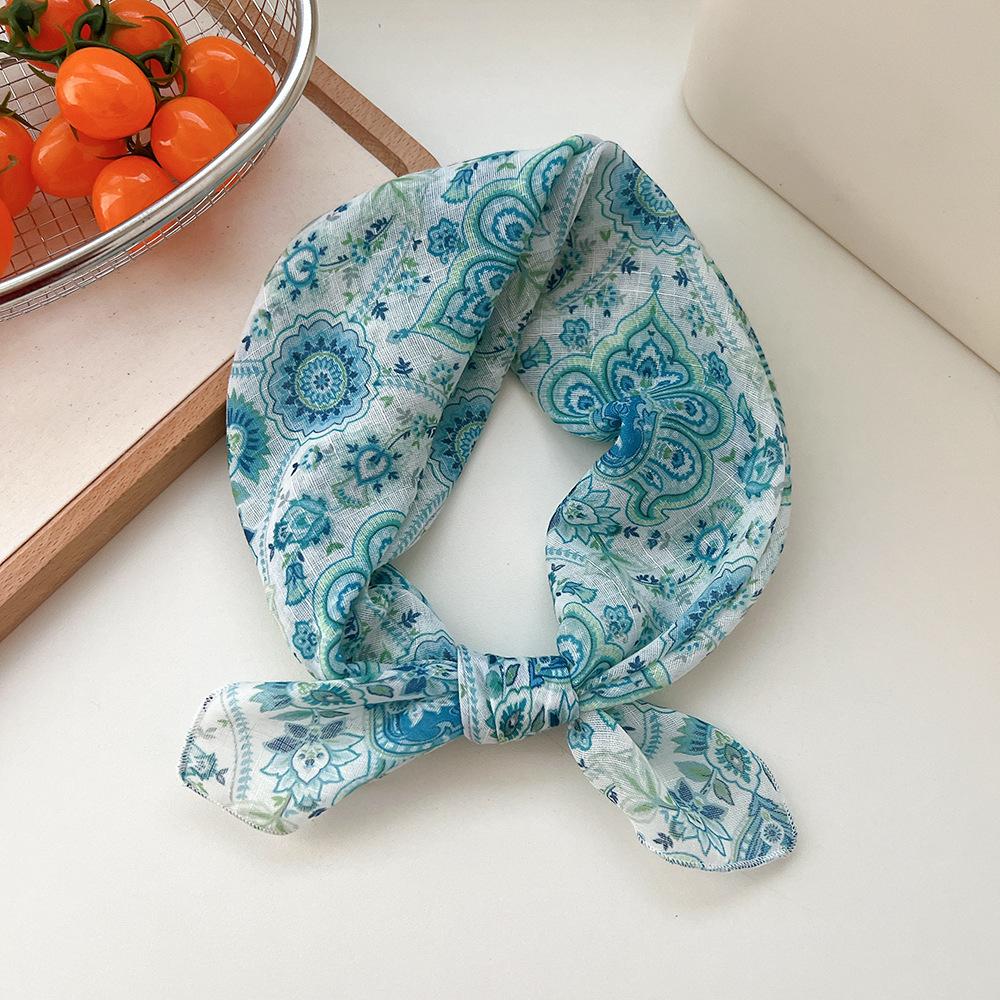 

55см Принт Волосы Квадратный Шарф Кольцо на шею Тюрбан Повязка Головной убор Аксессуары Банданы