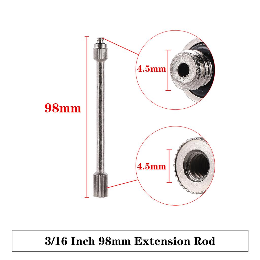 Brass Nickel Plated Misting Nozzle and 51/98/146/185cm Extension Rod 3/16"Threaded Stainless Steel Pole 360° Universal Connector