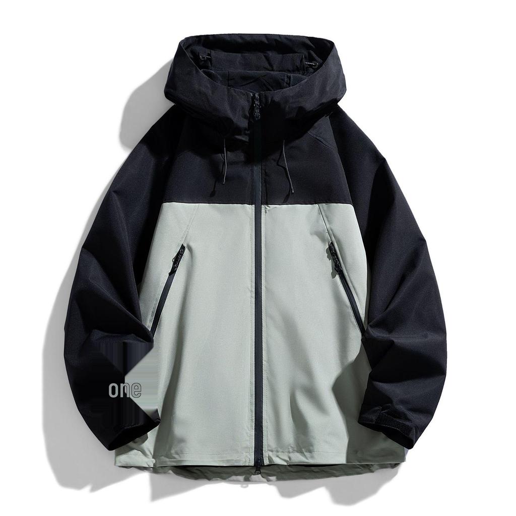Men's Windproof Outdoor Color Block Casual Jacket - Spring/Autumn Fashionable Windbreaker
