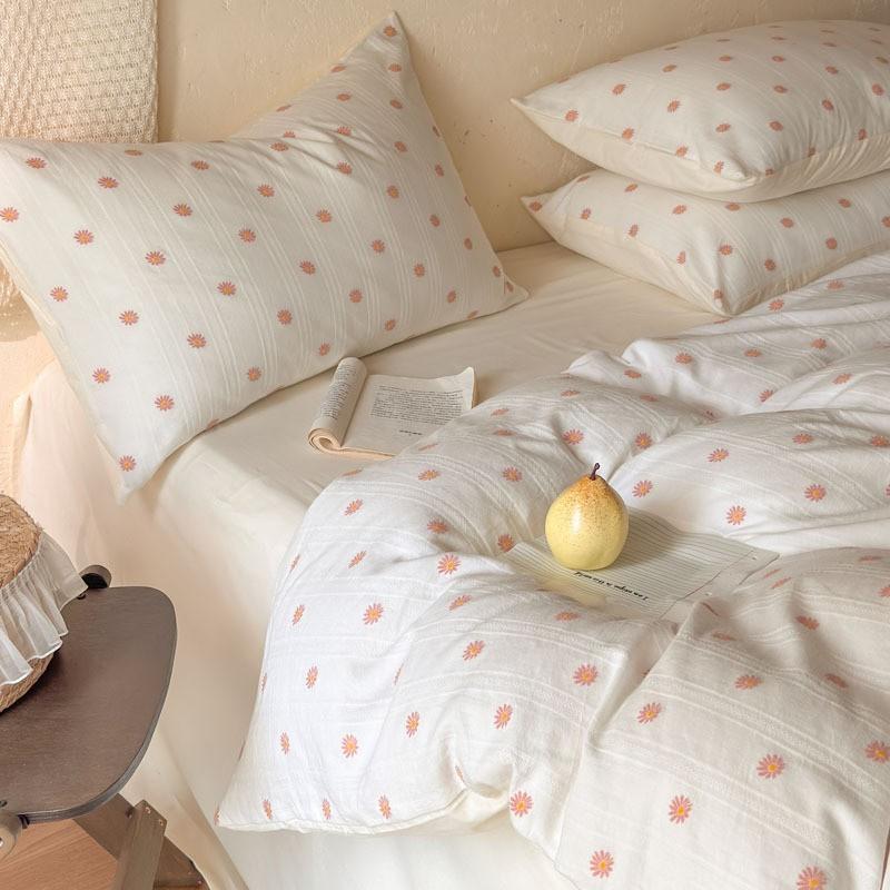 60S Cotton Floral Duvet Cover Set Cute Bedding Home