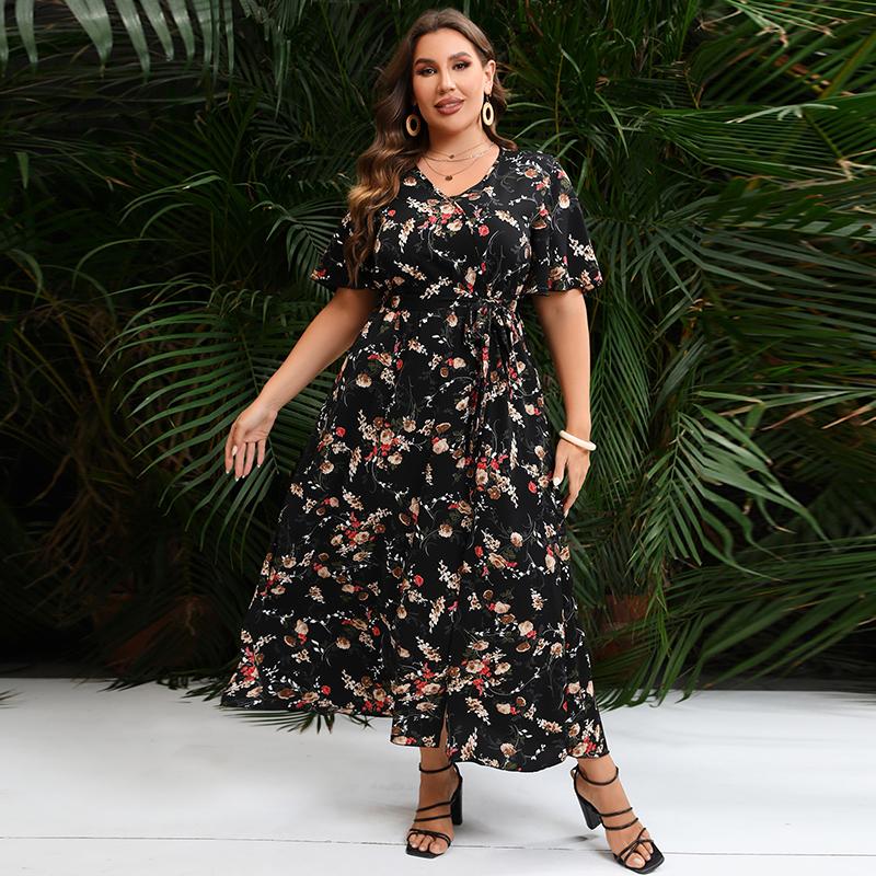 Женское платье Лето с коротким рукавом Женские длинные платья Повседневное платье макси — фото 3