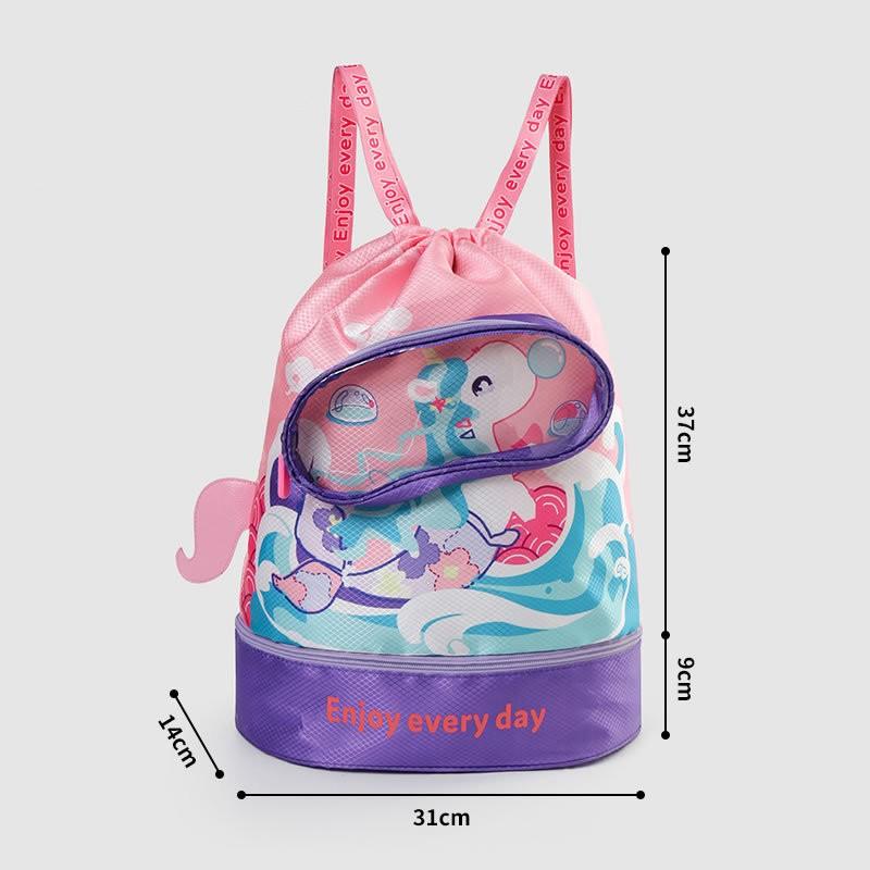 

Детская сумка для плавания, комбинированная разделительная сумка для влажной и сухой воды, водонепроницаемая сумка для хранения, портативный рюкзак с героями мультфильмов для мальчиков и девочек, пляжный рюкзак с морским бассейном